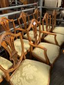 Set of eight shield back chairs