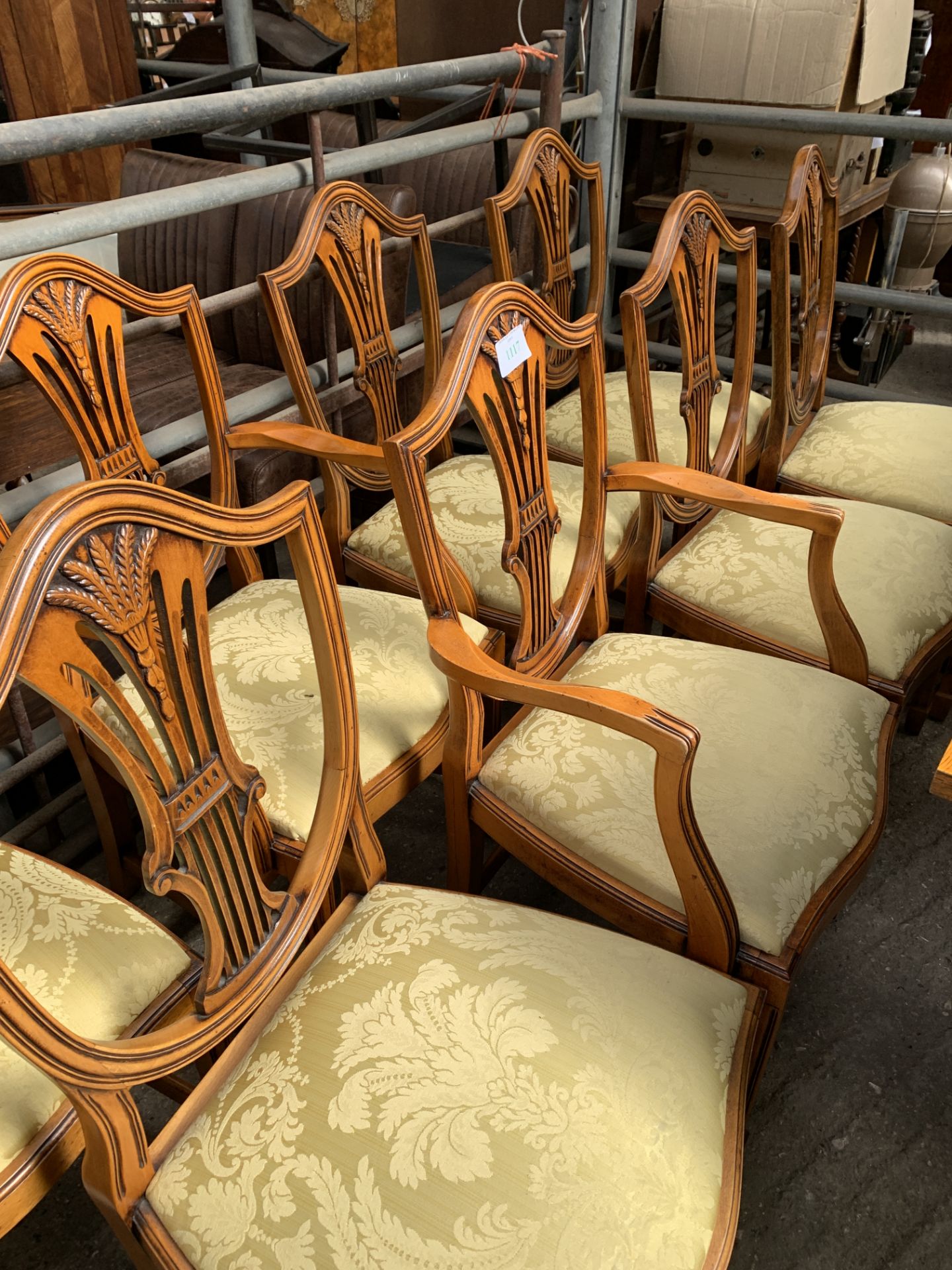 Set of eight shield back chairs