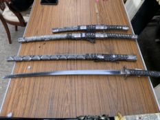 Ancient Warrior Samurai sword collection (3), plus another