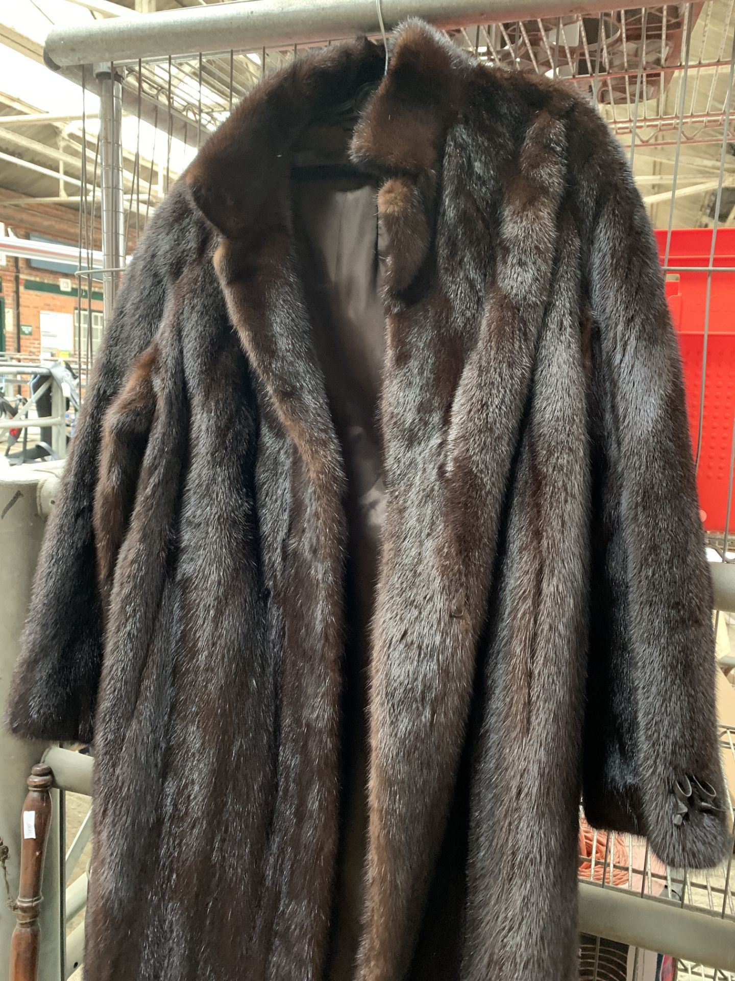 Full length dark brown mink fur coat - Image 2 of 3