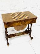 Walnut veneer games table