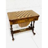 Walnut veneer games table