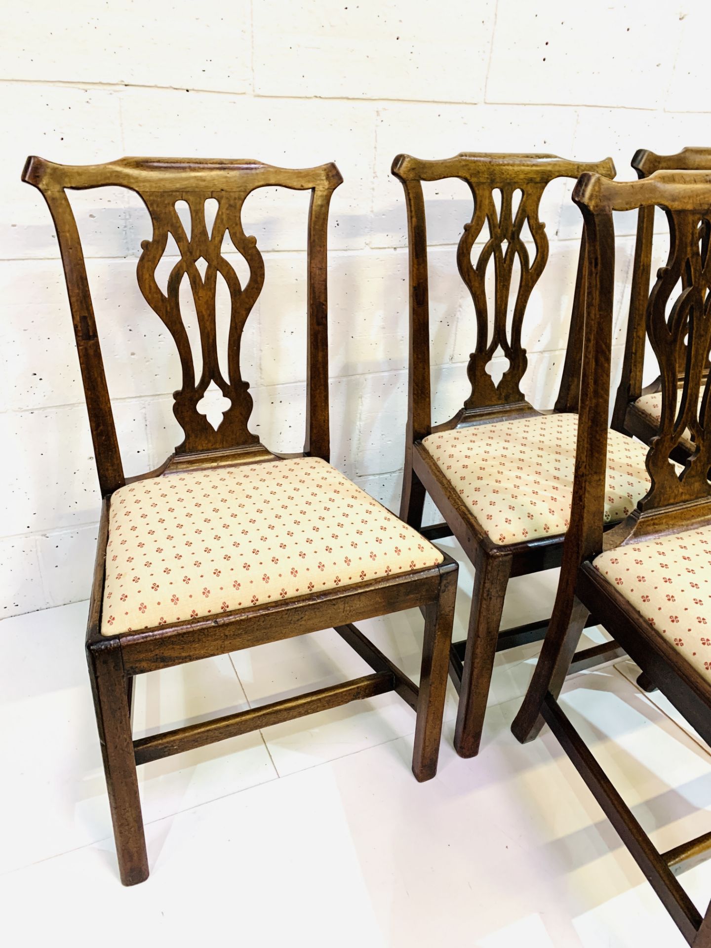 A group of four 19th Century mahogany framed Chippendale style chairs - Image 5 of 5