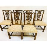 A group of four 19th century mahogany framed Chippendale style chairs