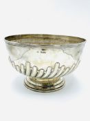 A silver rose bowl with repousse decoration, hallmarked Sheffield 1893