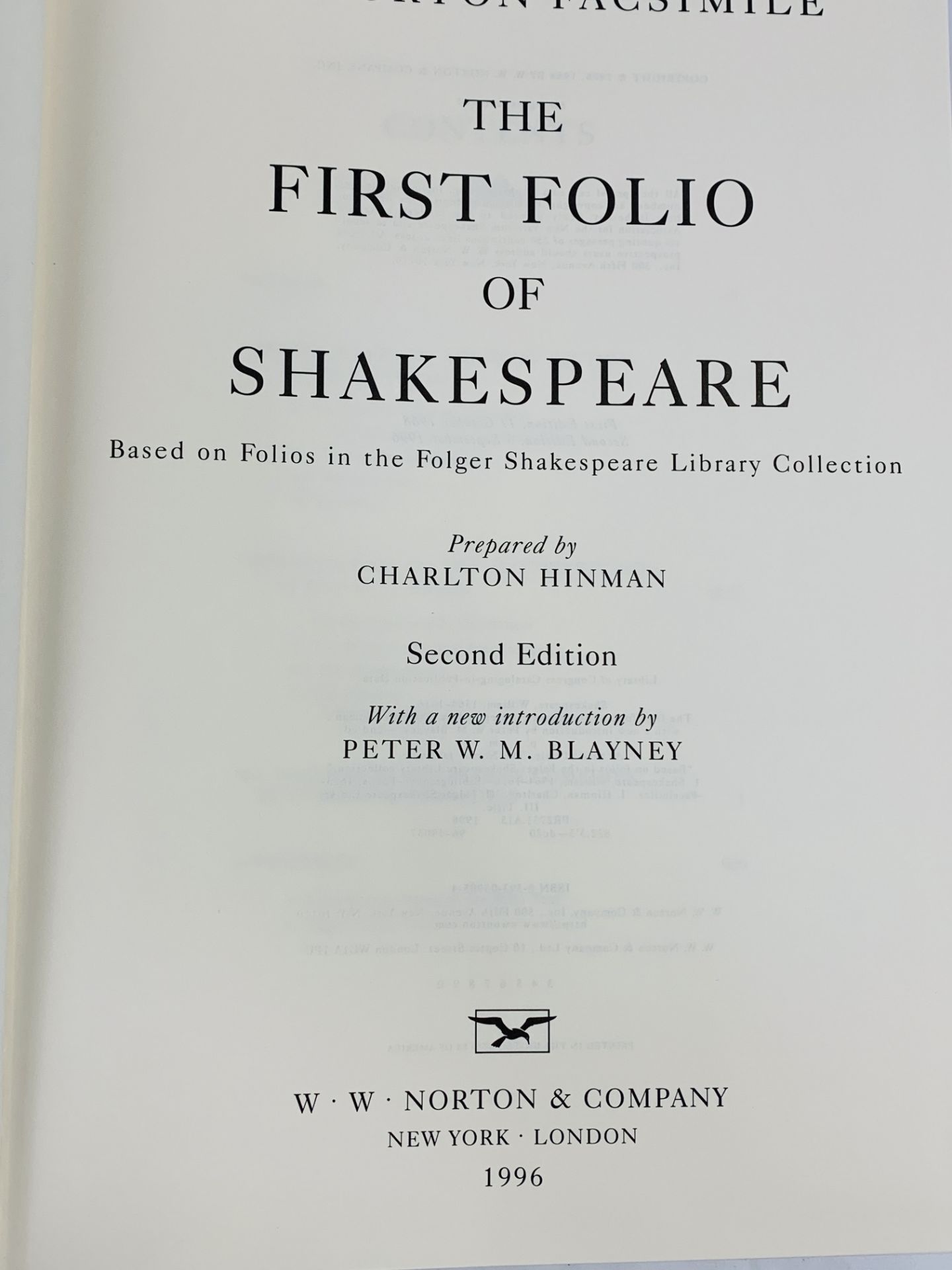 Norton facsimile first folio of Shakespeare, 1996, in slip - Image 2 of 4