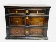 Early 18th Century oak chest of 3 drawers