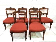 Group of six mahogany framed dining chairs