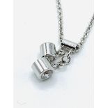 18ct white gold diamond necklace. This lot carries VAT.