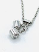 18ct white gold diamond necklace. This lot carries VAT.