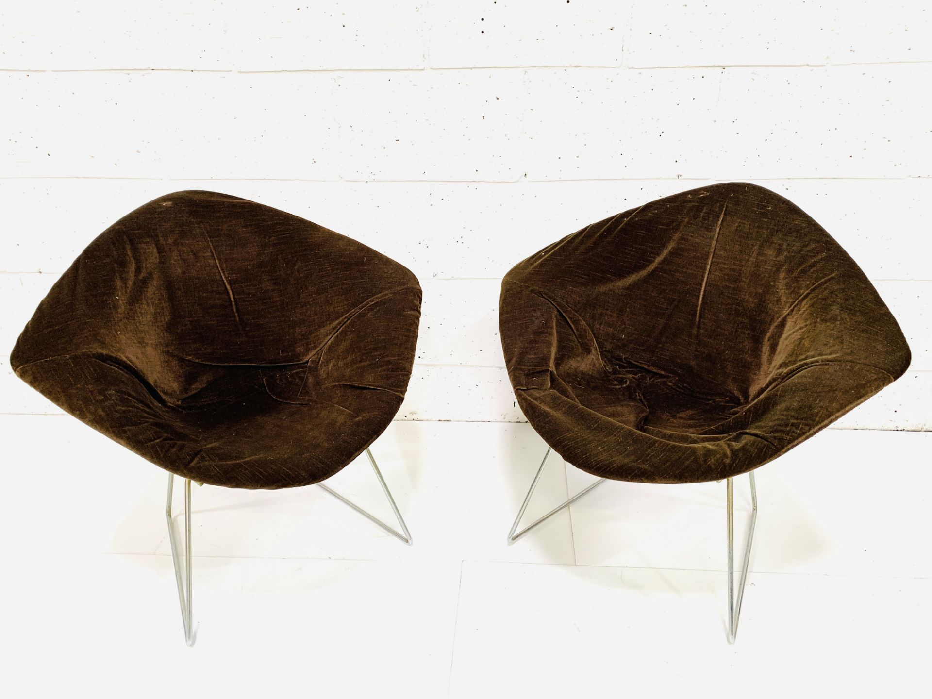 Two Harry Bertoia diamond chairs