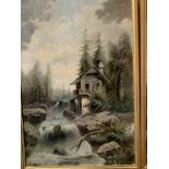 A pair of framed oils on canvas mountain river scenes by Heinrich Kolbe (1771-1836)