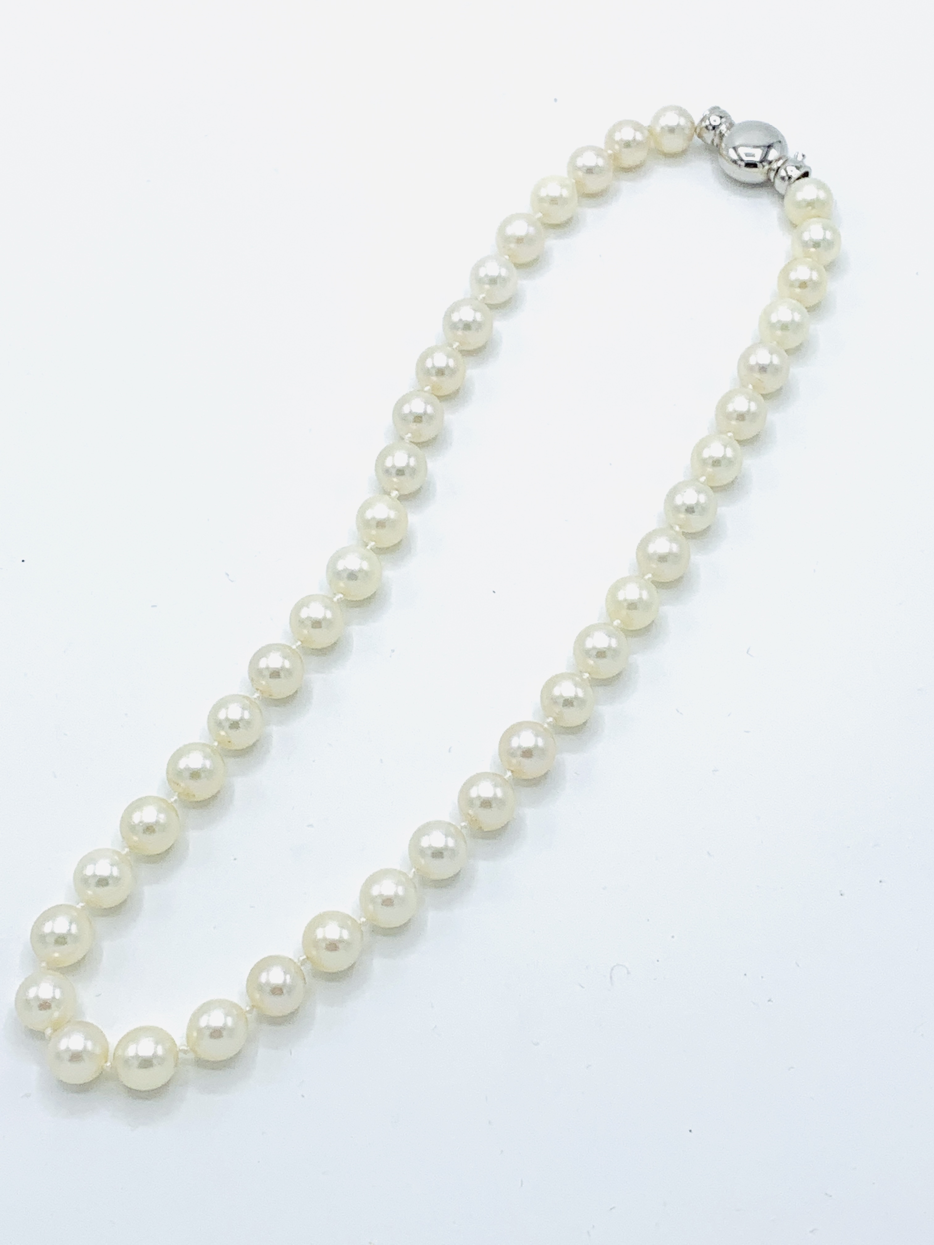 Cultured pearl necklace. - Image 4 of 4