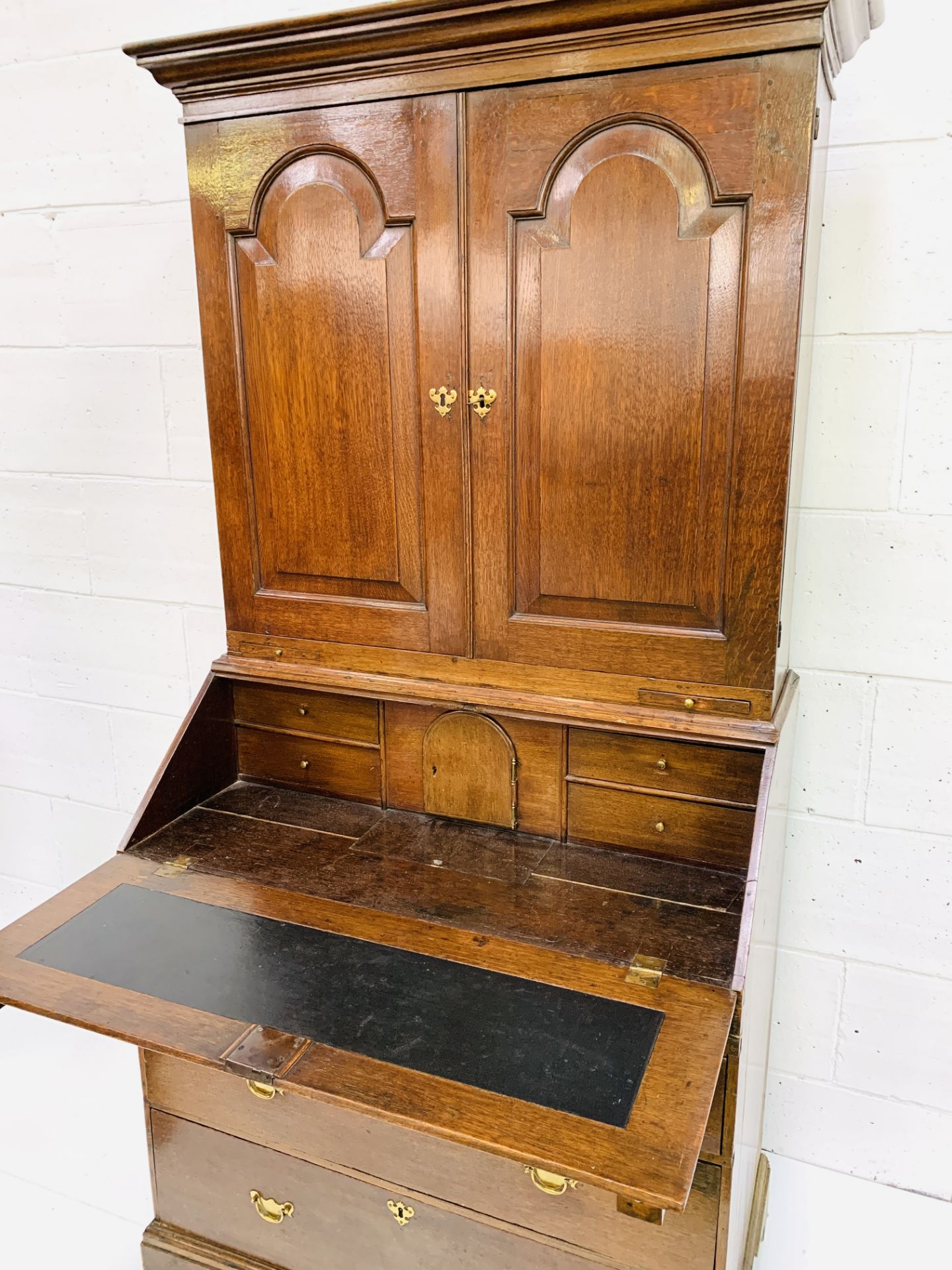 Georgian mahogany bureau/bookcase - Image 9 of 10