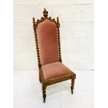 Oak framed high back hall chair