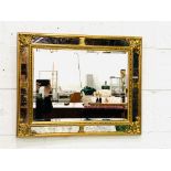 Gilt and mirror framed bevelled edge wall mirror