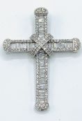 White gold and diamond cross