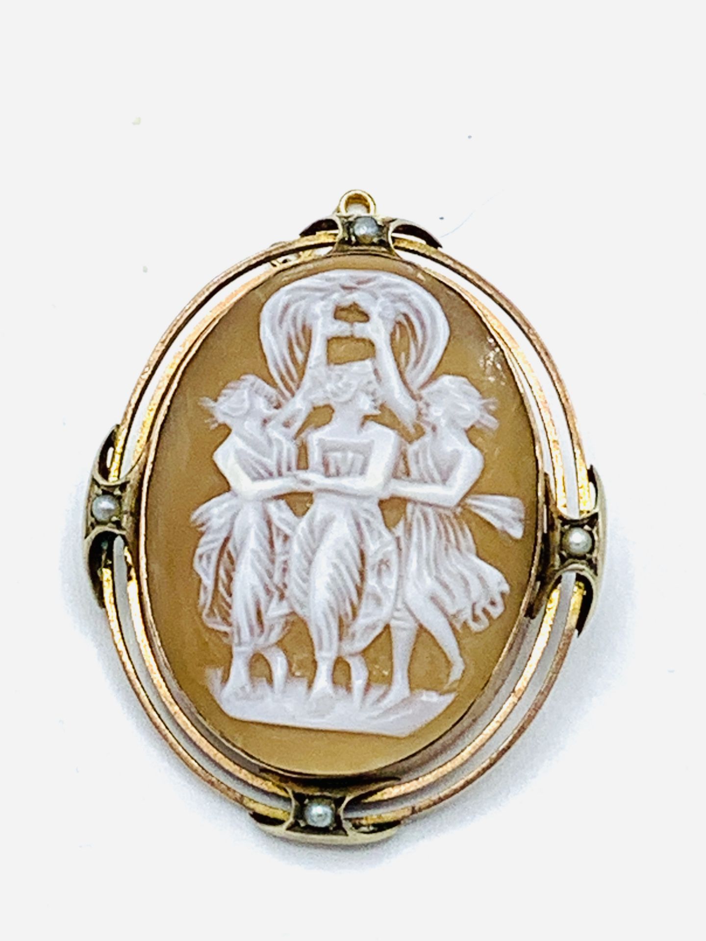 9ct gold oval Cameo brooch. - Image 3 of 3