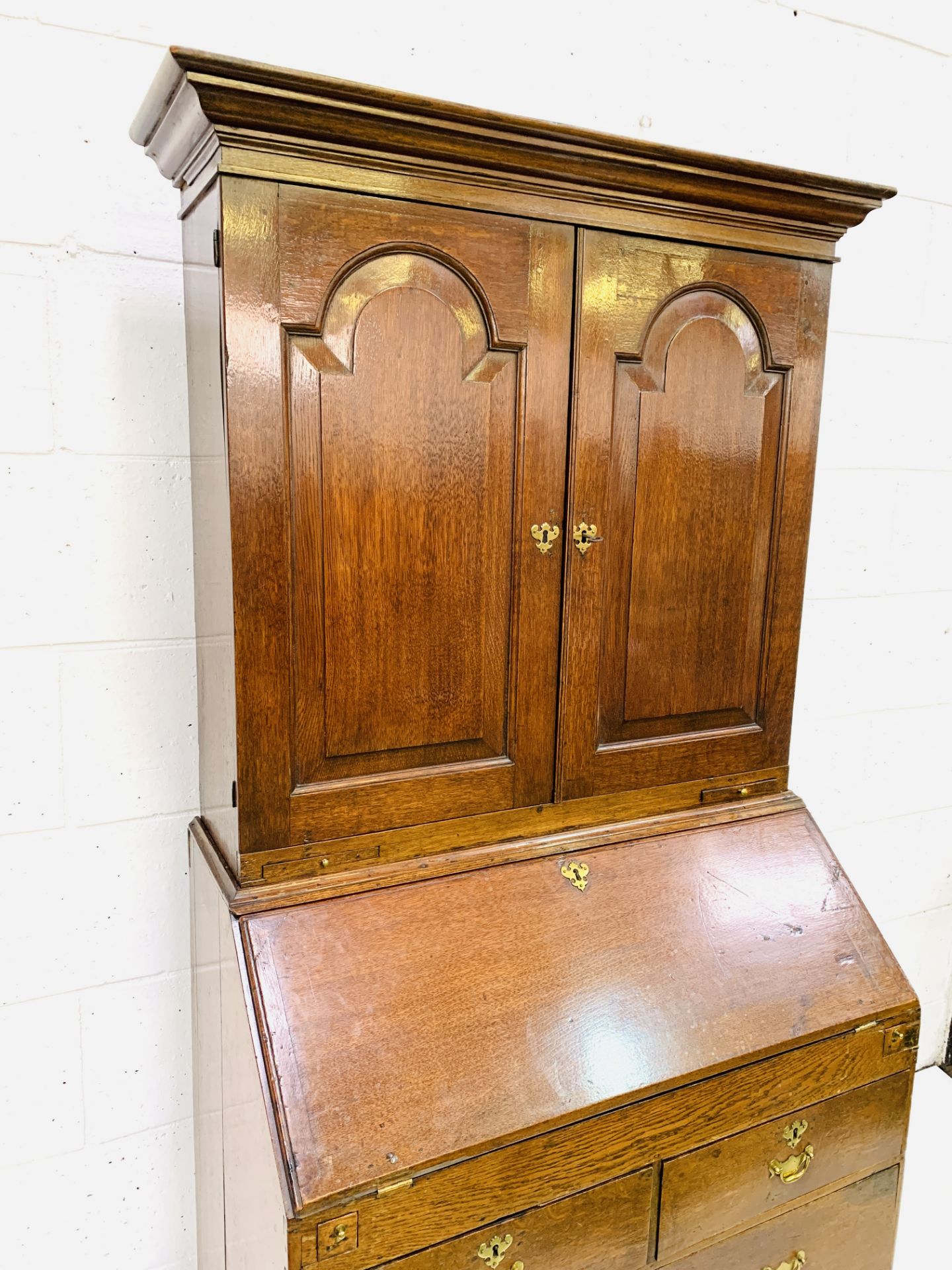 Georgian mahogany bureau/bookcase - Image 3 of 10