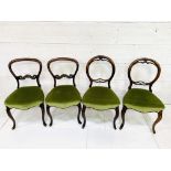 Two pairs of Victorian balloon back mahogany dining chairs