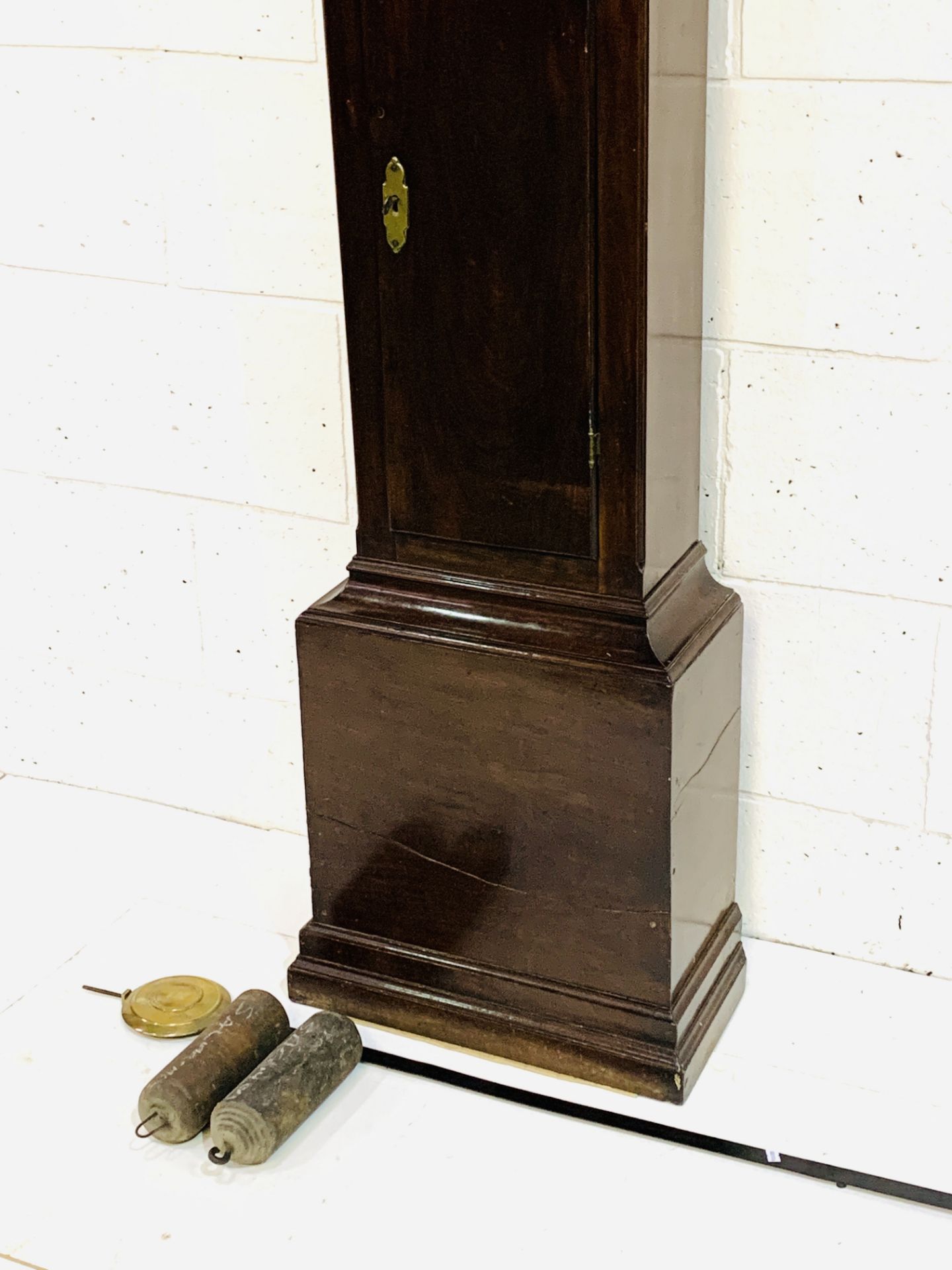 Mahogany long case clock with columned and arched hood by Jos. Leyton of Portsmouth - Image 3 of 9