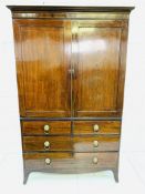 19th Century mahogany linen press