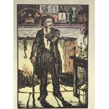 Jack Butler Yeats (1871-1957), handcoloured woodblock print entitled "The Shanachie"