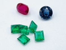 A quantity of natural emeralds, sapphires and rubies
