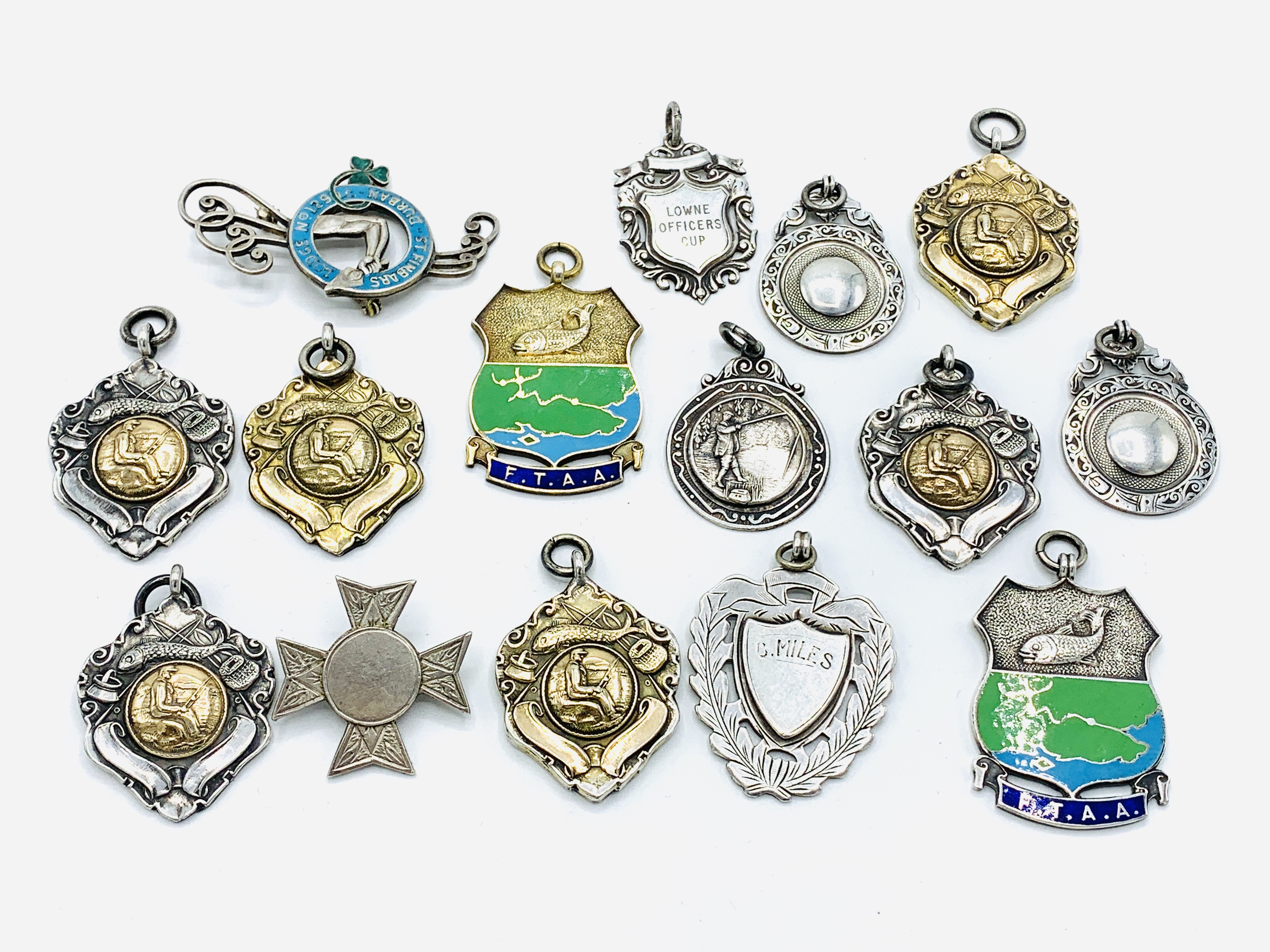 Fourteen hallmarked silver medals