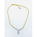18ct yellow and white gold articulated solitaire diamond necklace
