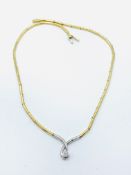 18ct yellow and white gold articulated solitaire diamond necklace