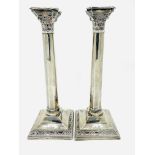 Pair of 1940's tall sterling silver candlesticks