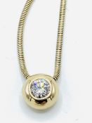 14ct gold diamond solitaire necklace