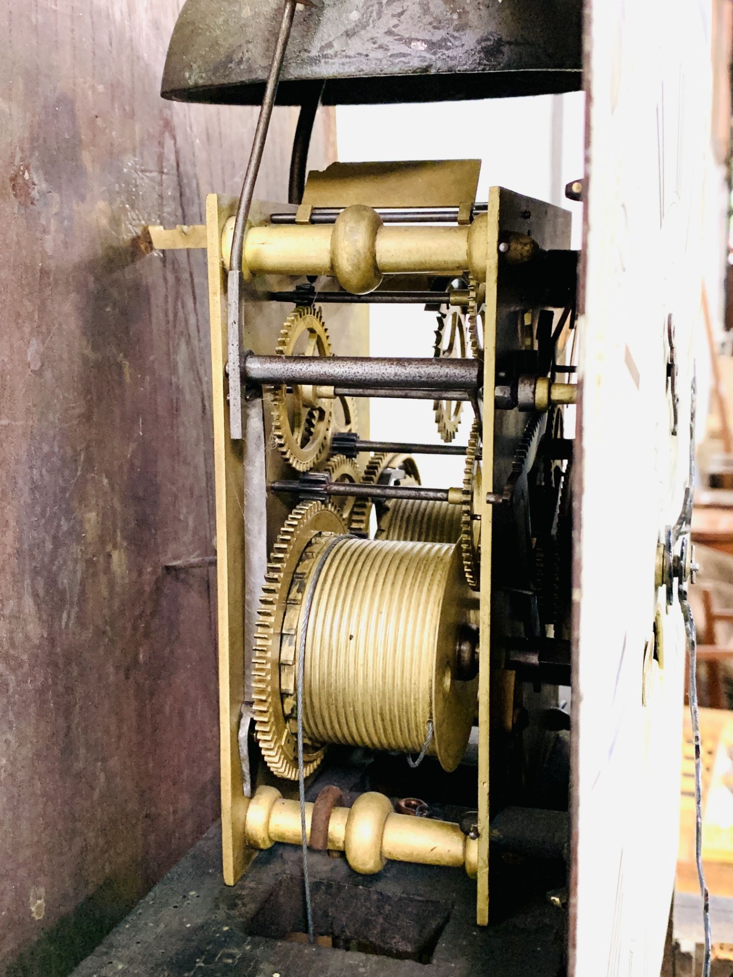 Mahogany long case clock by Clarke of Long Buckby, movement by Wilson - Image 9 of 9