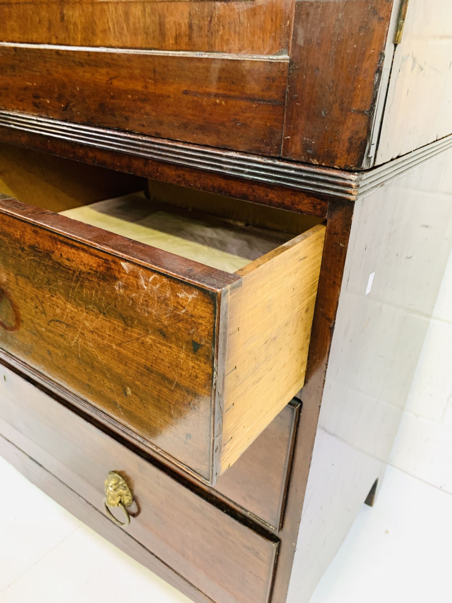 19th Century mahogany linen press - Image 5 of 7