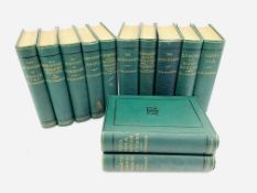 A 12 volume set of The Complete Works of Thackeray dated variously between 1879-1882