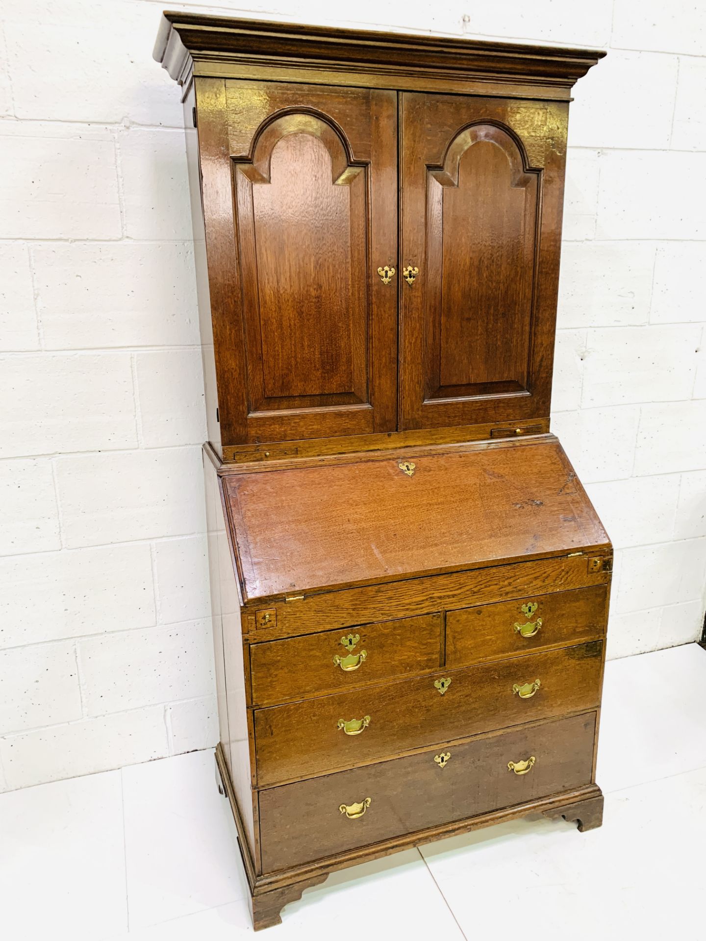 Georgian mahogany bureau/bookcase - Image 2 of 10