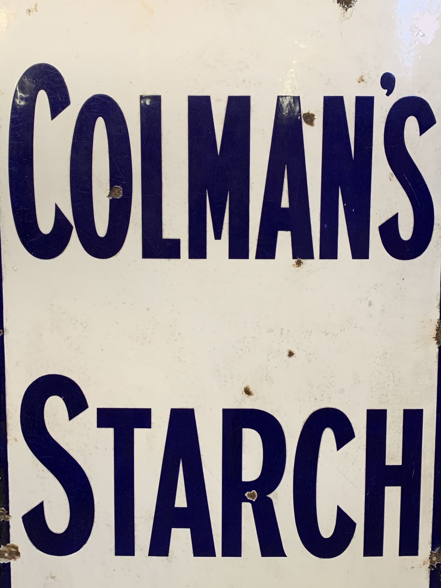 Blue and white enamel advertising sign "Colman's Starch" - Image 2 of 3