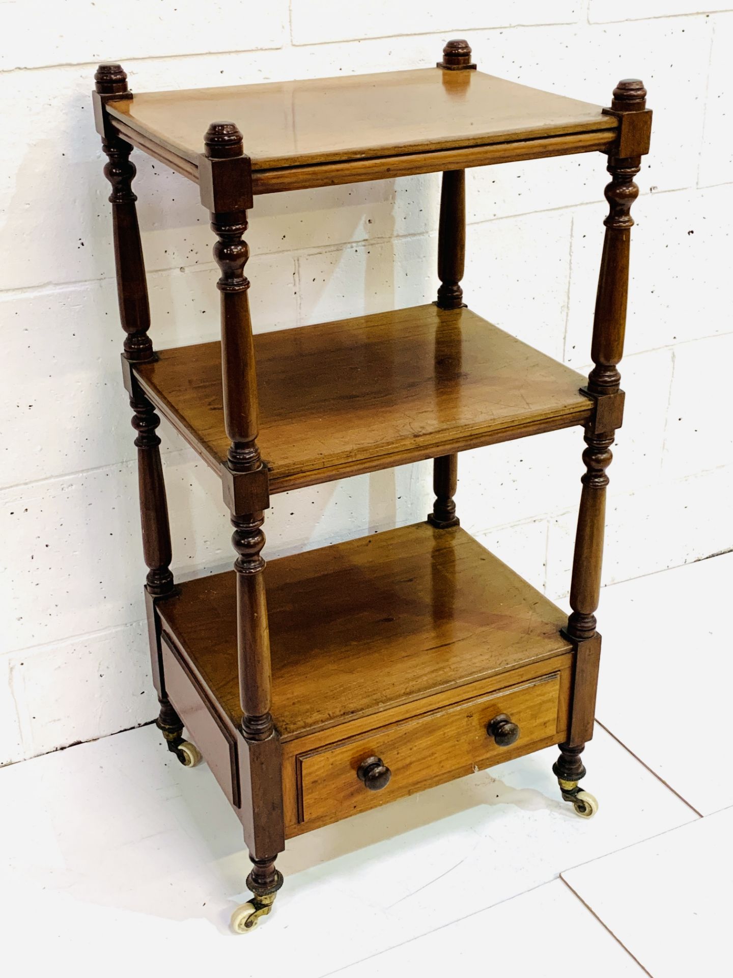 Mahogany small buffet with three shelves - Image 2 of 4