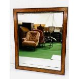 Inlaid walnut and mahogany framed wall mirror