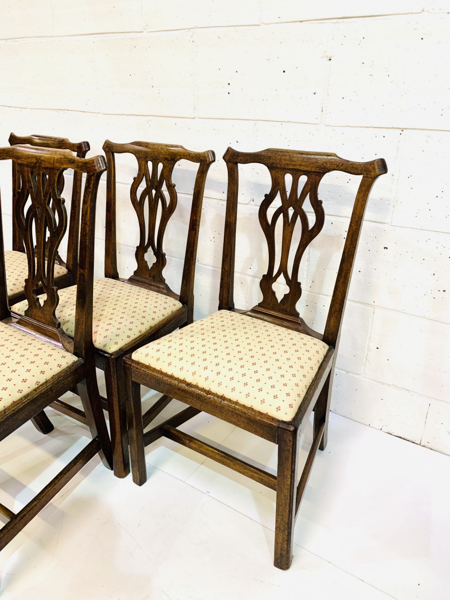 A group of four 19th Century mahogany framed Chippendale style chairs - Image 3 of 5