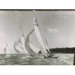 Framed and glazed print of a photograph by Beken of Cowes "Six Metre Class, 1948