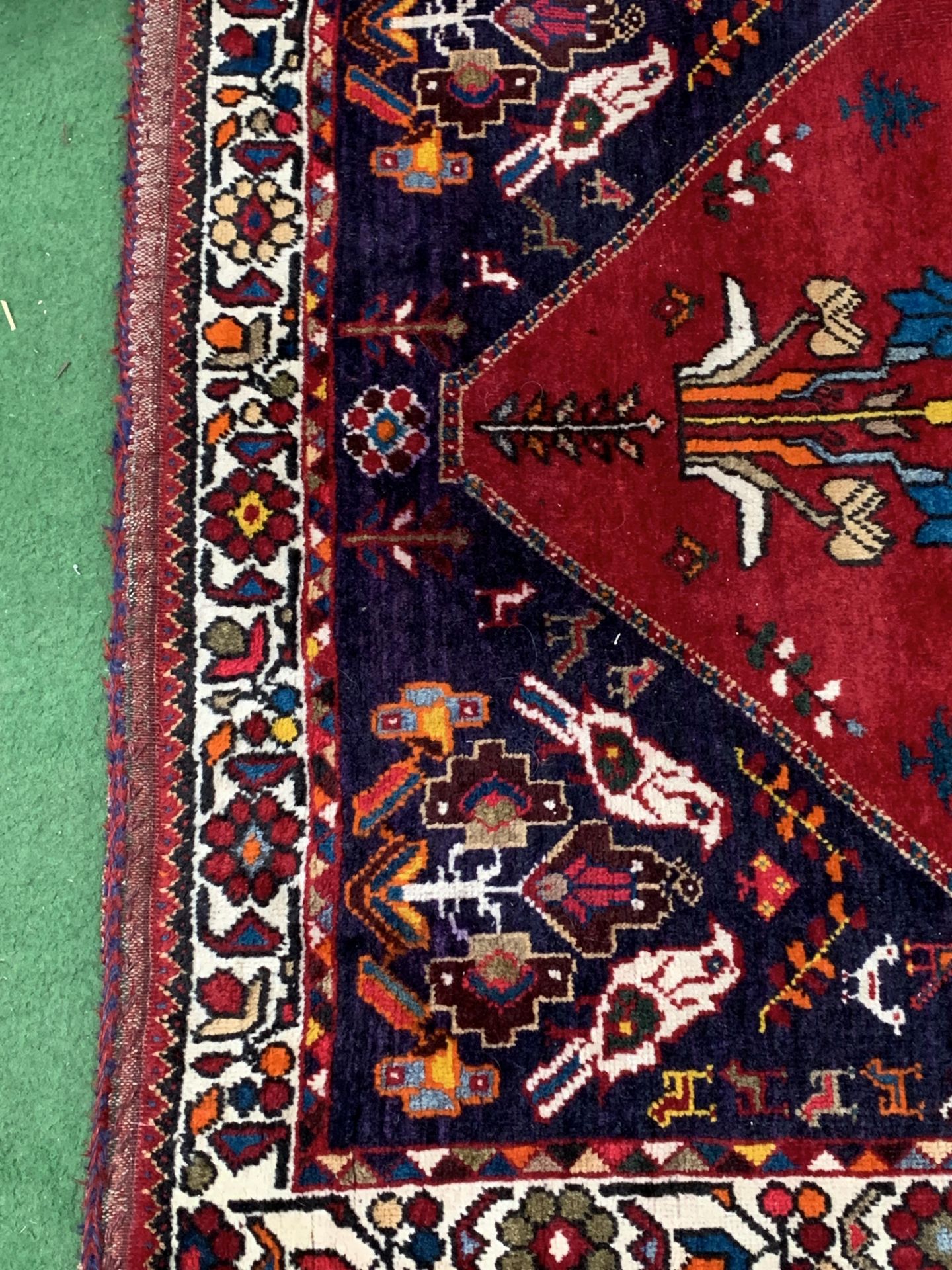 Blue ground Kazak runner and a red ground hand-knotted rug - Image 8 of 8