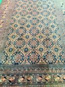 Coral ground hand knotted rug