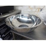 Large stainless steel mixing bowl