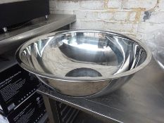 Large stainless steel mixing bowl