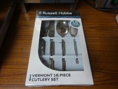 Sixteen piece Russell Hobbs Vermont cutlery set.