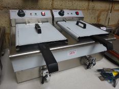 Infernus double tank electric fryer with front drain valves