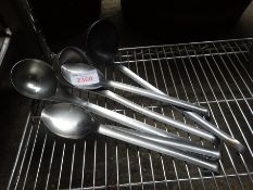 Five serving spoons and ladles