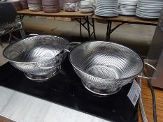 2 stainless steel colanders